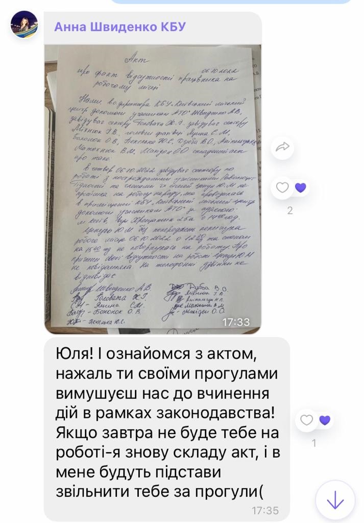 Анна Швиденко акт на Юлію Цепун